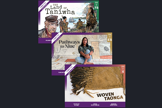 Image of the three Connected series 2024 Phase 3, Years 7-8 books