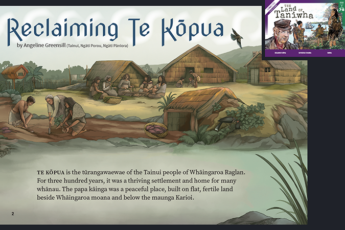 Title page from the article Reclaiming Te Kōpua.