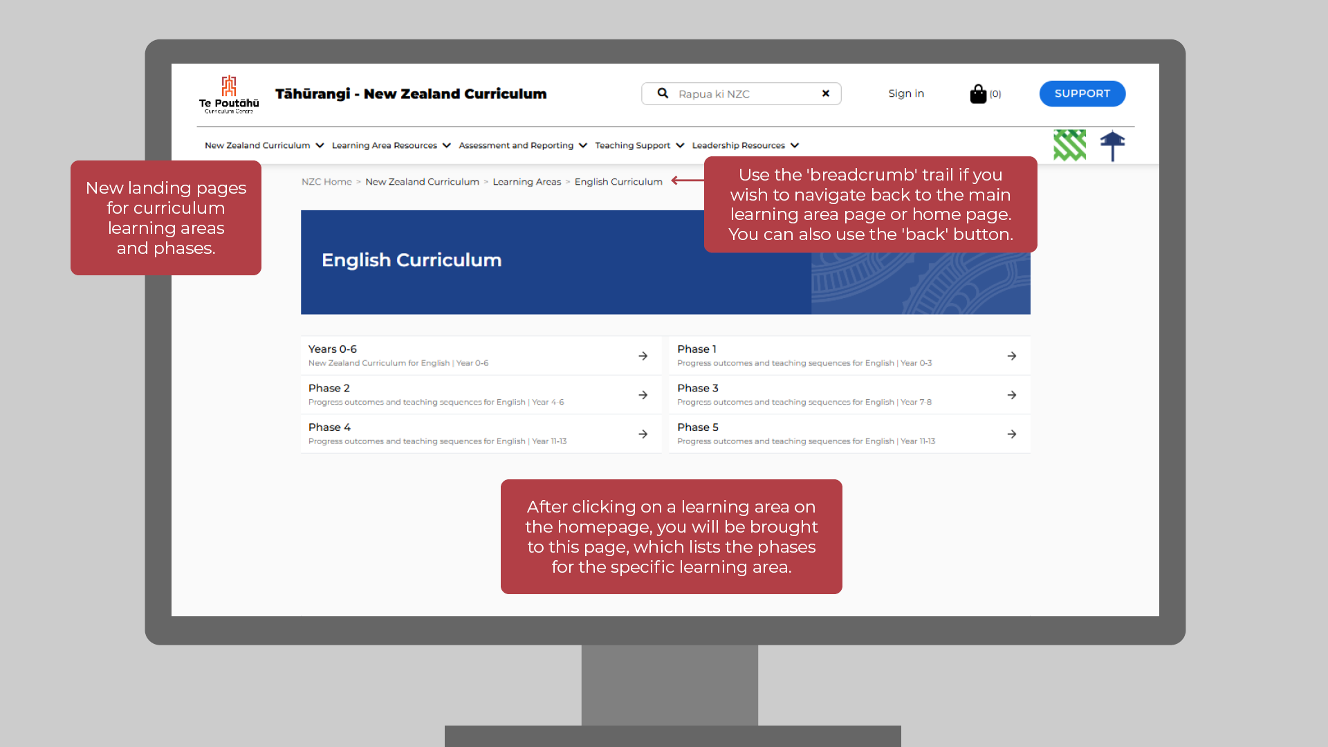 Explanation for changes to website layout