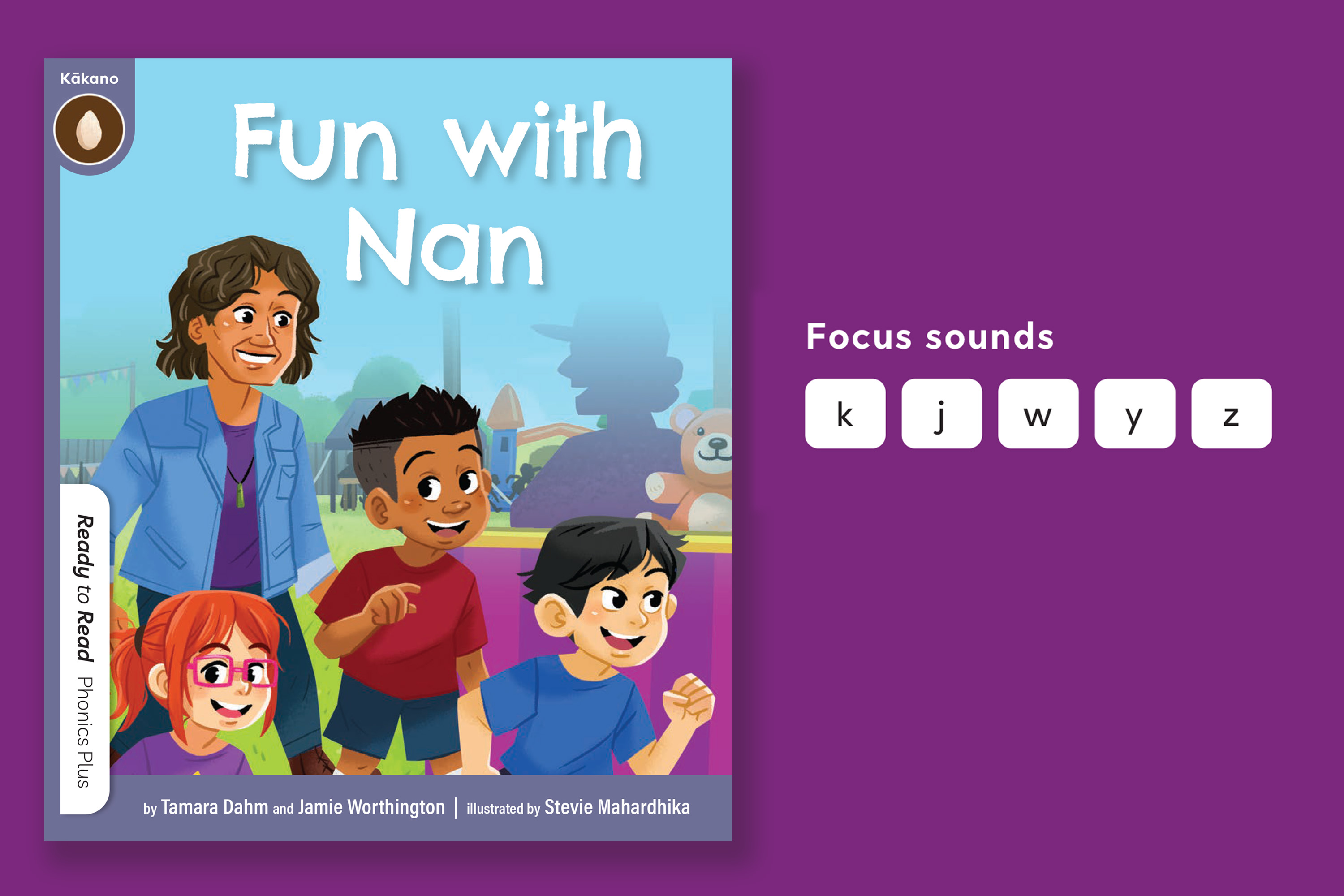 Fun with Nan. Illustration, Nan and three children at a fair. 