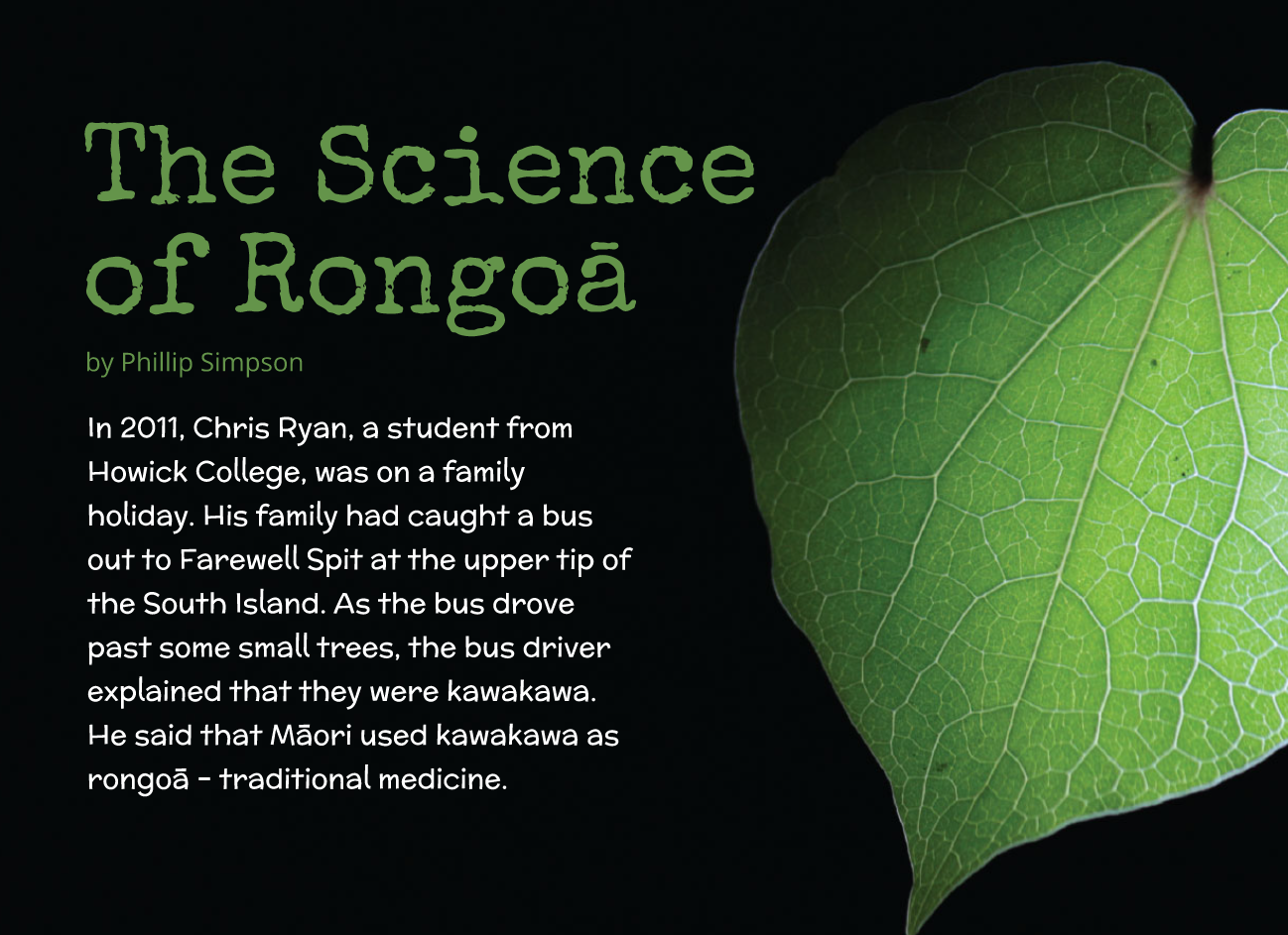 The Science of Rongoā: Technology in the Connected series