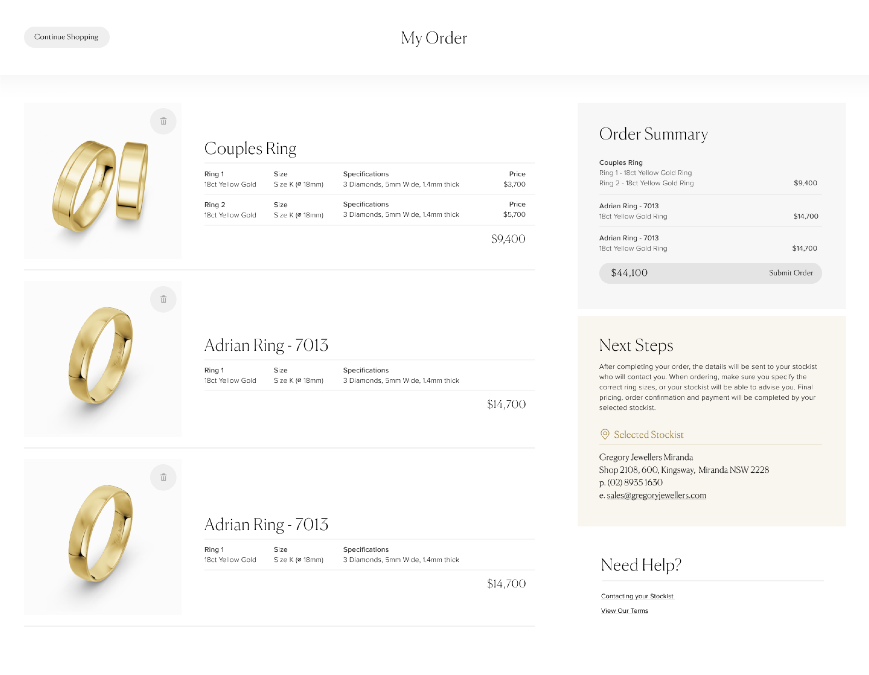 Livadi My Order Page 